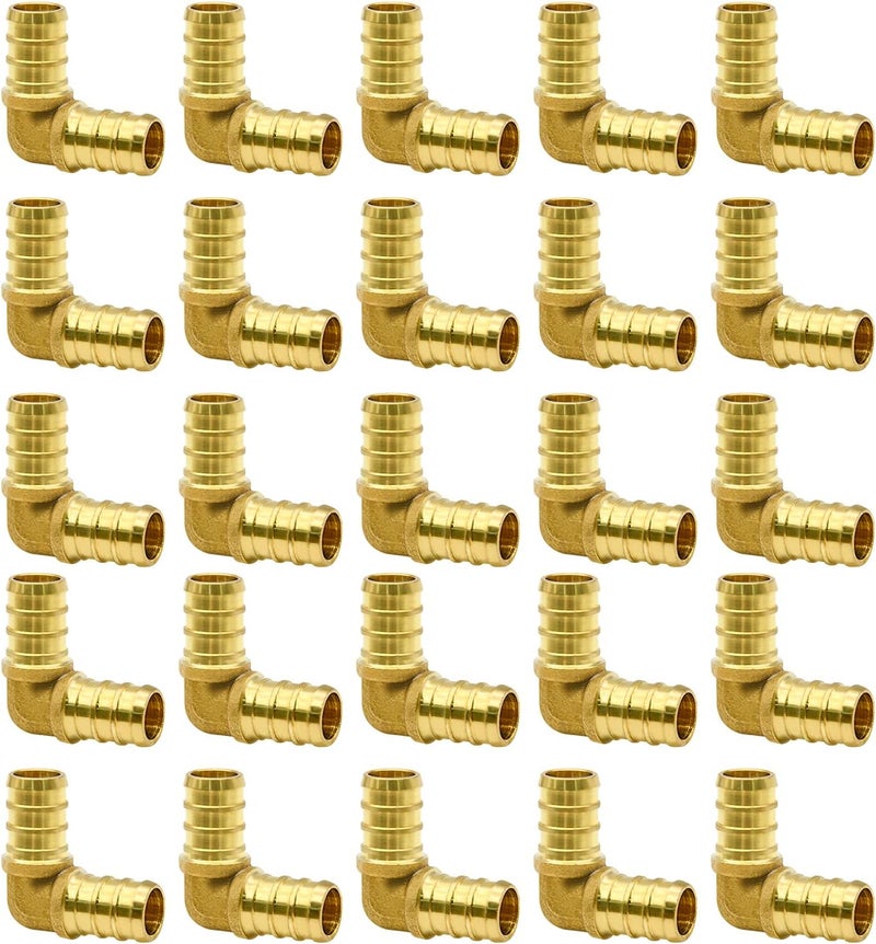 Ruby Q 25 Pack 1/2“ PEX Fittings, Brass Fitting for PEX Tubing Pipe - Image 1